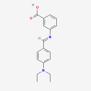 molecular formula C18H20N2O2 B11559617 3-({(E)-[4-(diethylamino)phenyl]methylidene}amino)benzoic acid 