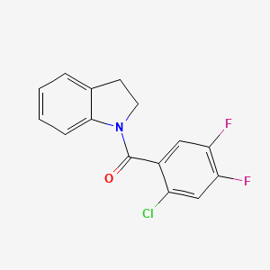 molecular formula C15H10ClF2NO B11559623 (2-Chloro-4,5-difluorophenyl)(2,3-dihydroindol-1-yl)methanone 