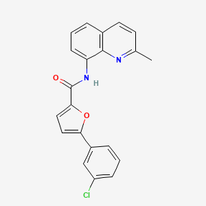 molecular formula C21H15ClN2O2 B11559625 5-(3-chlorophenyl)-N-(2-methylquinolin-8-yl)furan-2-carboxamide 