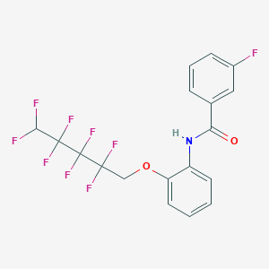 molecular formula C18H12F9NO2 B11559630 3-fluoro-N-{2-[(2,2,3,3,4,4,5,5-octafluoropentyl)oxy]phenyl}benzamide 