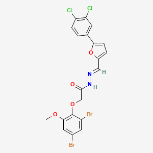 molecular formula C20H14Br2Cl2N2O4 B11559645 2-(2,4-Dibromo-6-methoxyphenoxy)-N'-[(E)-[5-(3,4-dichlorophenyl)furan-2-YL]methylidene]acetohydrazide 