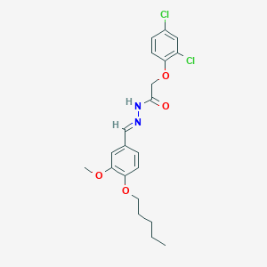 molecular formula C21H24Cl2N2O4 B11559670 2-(2,4-Dichlorophenoxy)-N'-[(E)-[3-methoxy-4-(pentyloxy)phenyl]methylidene]acetohydrazide 