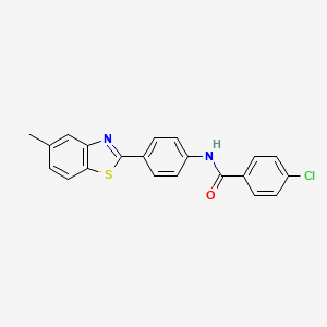 4-chloro-N-[4-(5-methyl-1,3-benzothiazol-2-yl)phenyl]benzamide