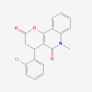 molecular formula C19H14ClNO3 B11559686 4-(2-chlorophenyl)-6-methyl-4,6-dihydro-2H-pyrano[3,2-c]quinoline-2,5(3H)-dione 