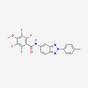 molecular formula C21H14F4N4O2 B11559708 2,3,5,6-tetrafluoro-4-methoxy-N-[2-(4-methylphenyl)-2H-benzotriazol-5-yl]benzamide 