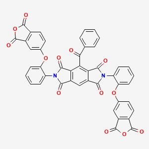 molecular formula C45H20N2O13 B11559712 2,6-bis{2-[(1,3-dioxo-1,3-dihydro-2-benzofuran-5-yl)oxy]phenyl}-4-(phenylcarbonyl)pyrrolo[3,4-f]isoindole-1,3,5,7(2H,6H)-tetrone 