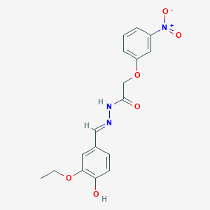 molecular formula C17H17N3O6 B11559742 N'-[(E)-(3-ethoxy-4-hydroxyphenyl)methylidene]-2-(3-nitrophenoxy)acetohydrazide 