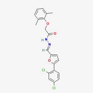 molecular formula C21H18Cl2N2O3 B11559748 N'-[(E)-[5-(2,4-Dichlorophenyl)furan-2-YL]methylidene]-2-(2,6-dimethylphenoxy)acetohydrazide 