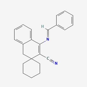 molecular formula C23H22N2 B11559757 4'-[(E)-(Phenylmethylidene)amino]-1'H-spiro[cyclohexane-1,2'-naphthalene]-3'-carbonitrile 