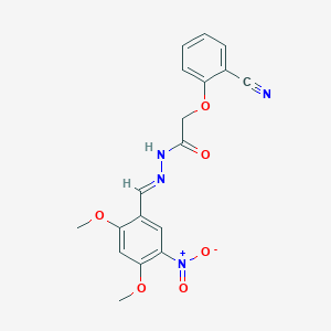 2-(2-cyanophenoxy)-N'-[(E)-(2,4-dimethoxy-5-nitrophenyl)methylidene]acetohydrazide