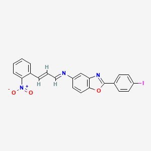 molecular formula C22H14IN3O3 B11559783 2-(4-iodophenyl)-N-[(1E,2E)-3-(2-nitrophenyl)prop-2-en-1-ylidene]-1,3-benzoxazol-5-amine 