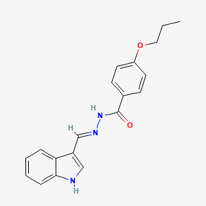 molecular formula C19H19N3O2 B11559789 N'-[(E)-1H-indol-3-ylmethylidene]-4-propoxybenzohydrazide 