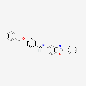 molecular formula C27H19FN2O2 B11559825 N-{(E)-[4-(benzyloxy)phenyl]methylidene}-2-(4-fluorophenyl)-1,3-benzoxazol-5-amine 