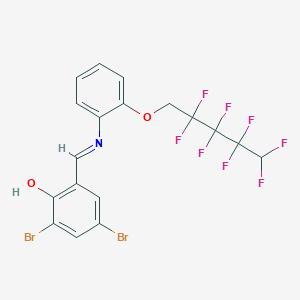 molecular formula C18H11Br2F8NO2 B11559831 2,4-dibromo-6-[(E)-({2-[(2,2,3,3,4,4,5,5-octafluoropentyl)oxy]phenyl}imino)methyl]phenol 