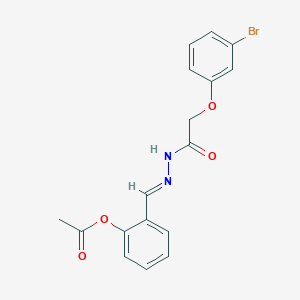 molecular formula C17H15BrN2O4 B11559836 2-[(E)-{2-[(3-bromophenoxy)acetyl]hydrazinylidene}methyl]phenyl acetate 