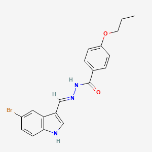 molecular formula C19H18BrN3O2 B11559851 N'-[(E)-(5-bromo-1H-indol-3-yl)methylidene]-4-propoxybenzohydrazide 