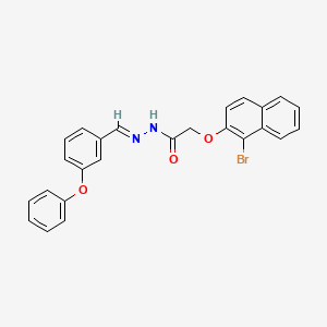 2-[(1-bromonaphthalen-2-yl)oxy]-N'-[(E)-(3-phenoxyphenyl)methylidene]acetohydrazide