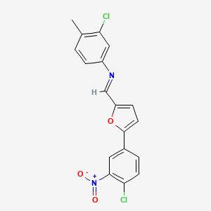 3-chloro-N-{(E)-[5-(4-chloro-3-nitrophenyl)furan-2-yl]methylidene}-4-methylaniline