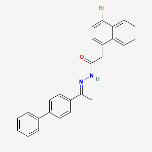 molecular formula C26H21BrN2O B11559900 N'-[(1E)-1-(biphenyl-4-yl)ethylidene]-2-(4-bromonaphthalen-1-yl)acetohydrazide 