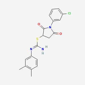 1-(3-chlorophenyl)-2,5-dioxopyrrolidin-3-yl N'-(3,4-dimethylphenyl)carbamimidothioate