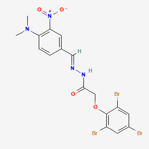 molecular formula C17H15Br3N4O4 B11559930 N'-[(E)-[4-(Dimethylamino)-3-nitrophenyl]methylidene]-2-(2,4,6-tribromophenoxy)acetohydrazide 