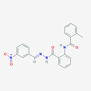 molecular formula C22H18N4O4 B11559949 2-methyl-N-(2-{[(2E)-2-(3-nitrobenzylidene)hydrazinyl]carbonyl}phenyl)benzamide 