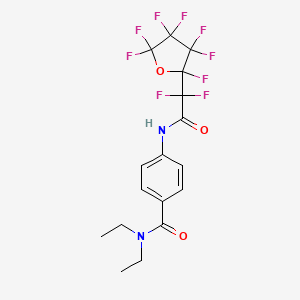 molecular formula C17H15F9N2O3 B11559953 4-{[difluoro(2,3,3,4,4,5,5-heptafluorotetrahydrofuran-2-yl)acetyl]amino}-N,N-diethylbenzamide 