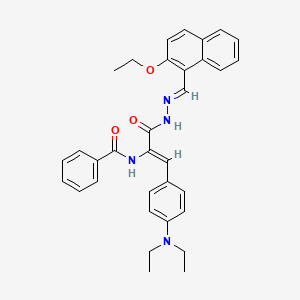 N-[(1Z)-1-[4-(diethylamino)phenyl]-3-{(2E)-2-[(2-ethoxynaphthalen-1-yl)methylidene]hydrazinyl}-3-oxoprop-1-en-2-yl]benzamide