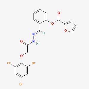 molecular formula C20H13Br3N2O5 B11559958 2-[(E)-{2-[(2,4,6-tribromophenoxy)acetyl]hydrazinylidene}methyl]phenyl furan-2-carboxylate 