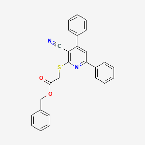 molecular formula C27H20N2O2S B11559981 Benzyl [(3-cyano-4,6-diphenylpyridin-2-yl)sulfanyl]acetate 