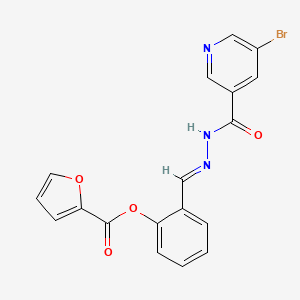 2-[(E)-{2-[(5-bromopyridin-3-yl)carbonyl]hydrazinylidene}methyl]phenyl furan-2-carboxylate