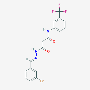 3-[(2E)-2-(3-bromobenzylidene)hydrazinyl]-3-oxo-N-[3-(trifluoromethyl)phenyl]propanamide