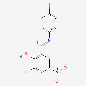 2-Iodo-6-[(E)-[(4-iodophenyl)imino]methyl]-4-nitrophenol