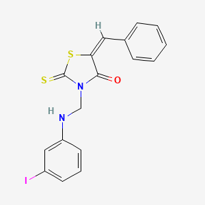 (5E)-5-benzylidene-3-{[(3-iodophenyl)amino]methyl}-2-thioxo-1,3-thiazolidin-4-one