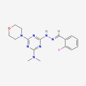 molecular formula C16H20IN7O B11560022 4-[(2E)-2-(2-iodobenzylidene)hydrazinyl]-N,N-dimethyl-6-(morpholin-4-yl)-1,3,5-triazin-2-amine 