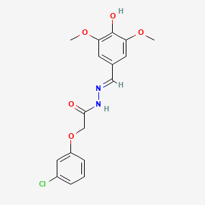 molecular formula C17H17ClN2O5 B11560029 2-(3-chlorophenoxy)-N'-[(E)-(4-hydroxy-3,5-dimethoxyphenyl)methylidene]acetohydrazide 