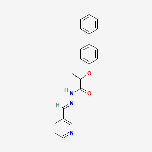 2-(biphenyl-4-yloxy)-N'-[(E)-pyridin-3-ylmethylidene]propanehydrazide