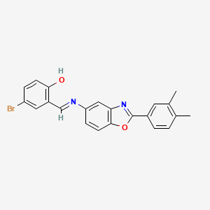 4-bromo-2-[(E)-{[2-(3,4-dimethylphenyl)-1,3-benzoxazol-5-yl]imino}methyl]phenol