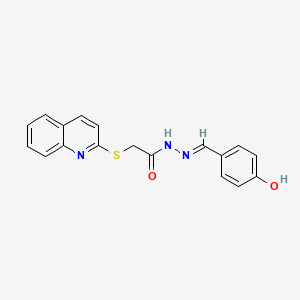 molecular formula C18H15N3O2S B11560057 (Quinolin-2-ylsulfanyl)-acetic acid (4-hydroxy-benzylidene)-hydrazide 