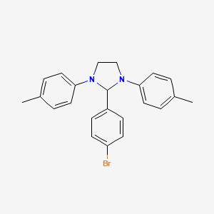 molecular formula C23H23BrN2 B11560059 2-(4-Bromophenyl)-1,3-bis(4-methylphenyl)imidazolidine 