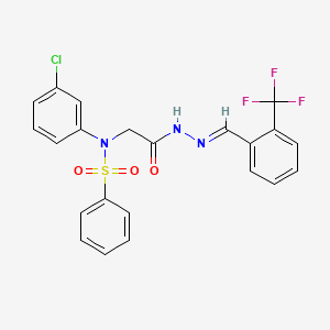 N-(3-Chlorophenyl)-N-({N'-[(E)-[2-(trifluoromethyl)phenyl]methylidene]hydrazinecarbonyl}methyl)benzenesulfonamide