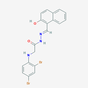 molecular formula C19H15Br2N3O2 B11560107 2-[(2,4-Dibromophenyl)amino]-N'-[(E)-(2-hydroxynaphthalen-1-YL)methylidene]acetohydrazide 