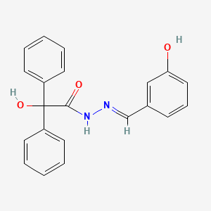 molecular formula C21H18N2O3 B11560113 2-hydroxy-N'-[(E)-(3-hydroxyphenyl)methylidene]-2,2-diphenylacetohydrazide 