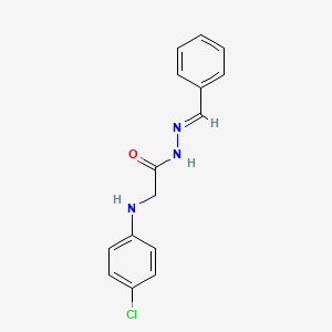 molecular formula C15H14ClN3O B11560121 N-[(E)-benzylideneamino]-2-(4-chloroanilino)acetamide 