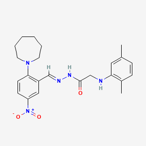 N'-{(E)-[2-(azepan-1-yl)-5-nitrophenyl]methylidene}-2-[(2,5-dimethylphenyl)amino]acetohydrazide (non-preferred name)