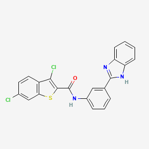 N-[3-(1H-benzimidazol-2-yl)phenyl]-3,6-dichloro-1-benzothiophene-2-carboxamide