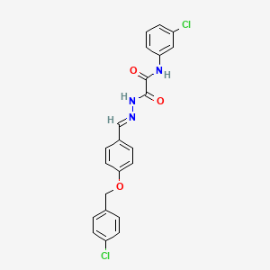 2-[(2E)-2-{4-[(4-chlorobenzyl)oxy]benzylidene}hydrazinyl]-N-(3-chlorophenyl)-2-oxoacetamide