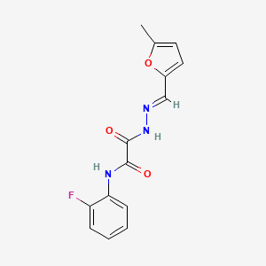 N-(2-fluorophenyl)-2-{(2E)-2-[(5-methylfuran-2-yl)methylidene]hydrazinyl}-2-oxoacetamide