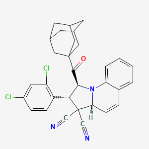 molecular formula C31H27Cl2N3O B11560197 1-(Adamantane-1-carbonyl)-2-(2,4-dichlorophenyl)-1H,2H,3H,3AH-pyrrolo[1,2-A]quinoline-3,3-dicarbonitrile 