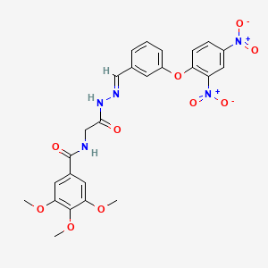 N-({N'-[(E)-[3-(2,4-Dinitrophenoxy)phenyl]methylidene]hydrazinecarbonyl}methyl)-3,4,5-trimethoxybenzamide